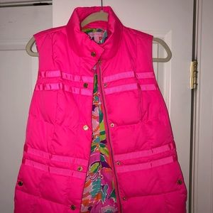 Lilly Pulitzer KATE Vest Pink Lulu Print SMALL